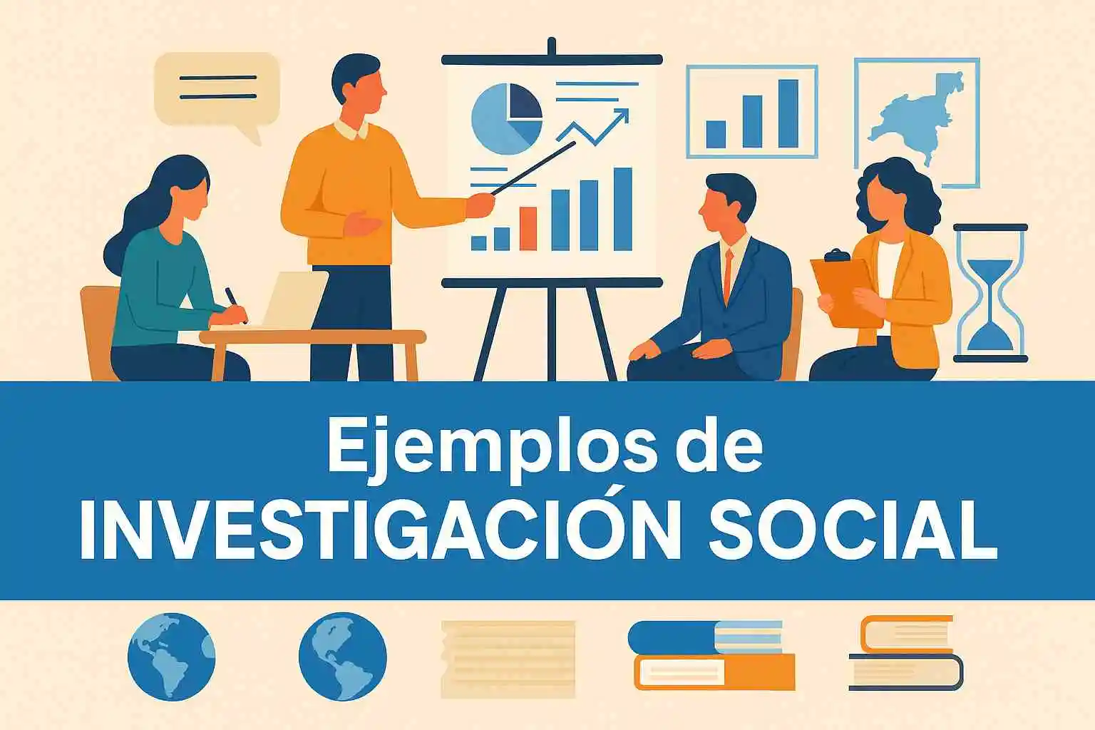 Ejemplos de investigación social presentados por un equipo profesional