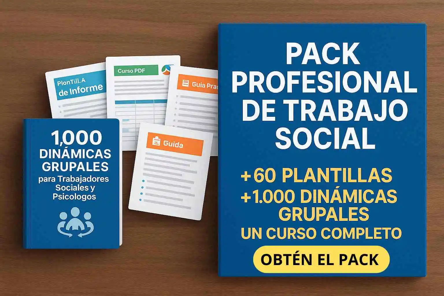Pack profesional con plantillas, informes y recursos para trabajadores sociales