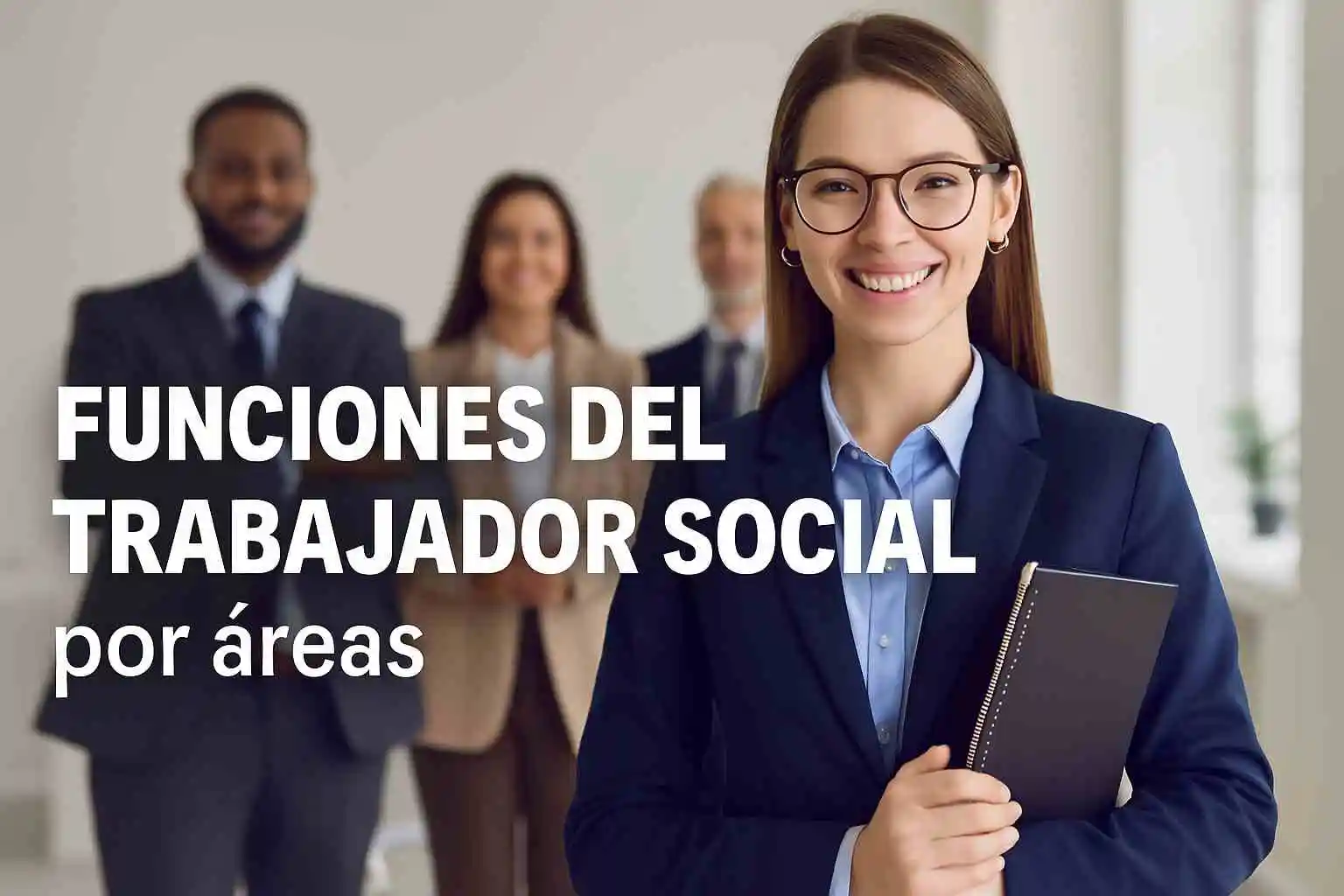 Funciones del Trabajador social cumpliendo en áreas de educación, salud, comunidad y justicia.